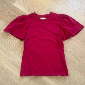 Women’s Nation LTD Pink Puff Sleeve Top 100% Cotton